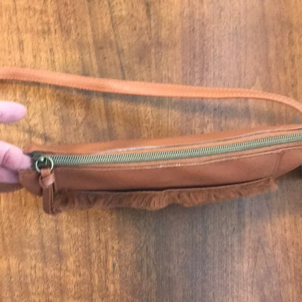 Leather (faux) Crossbody with Furry Face Detail